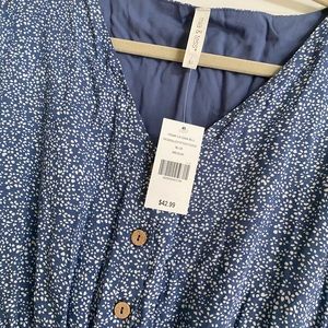 Blue and white dress